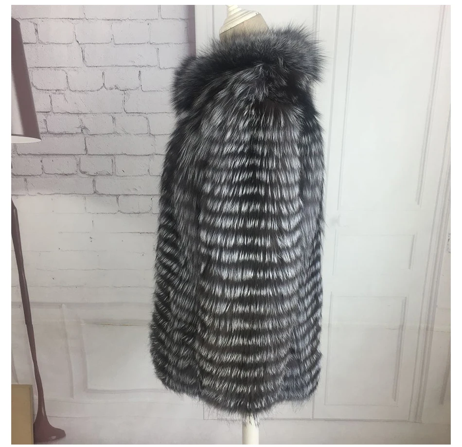 Настоящее пальто с мехом silver fox Короткие