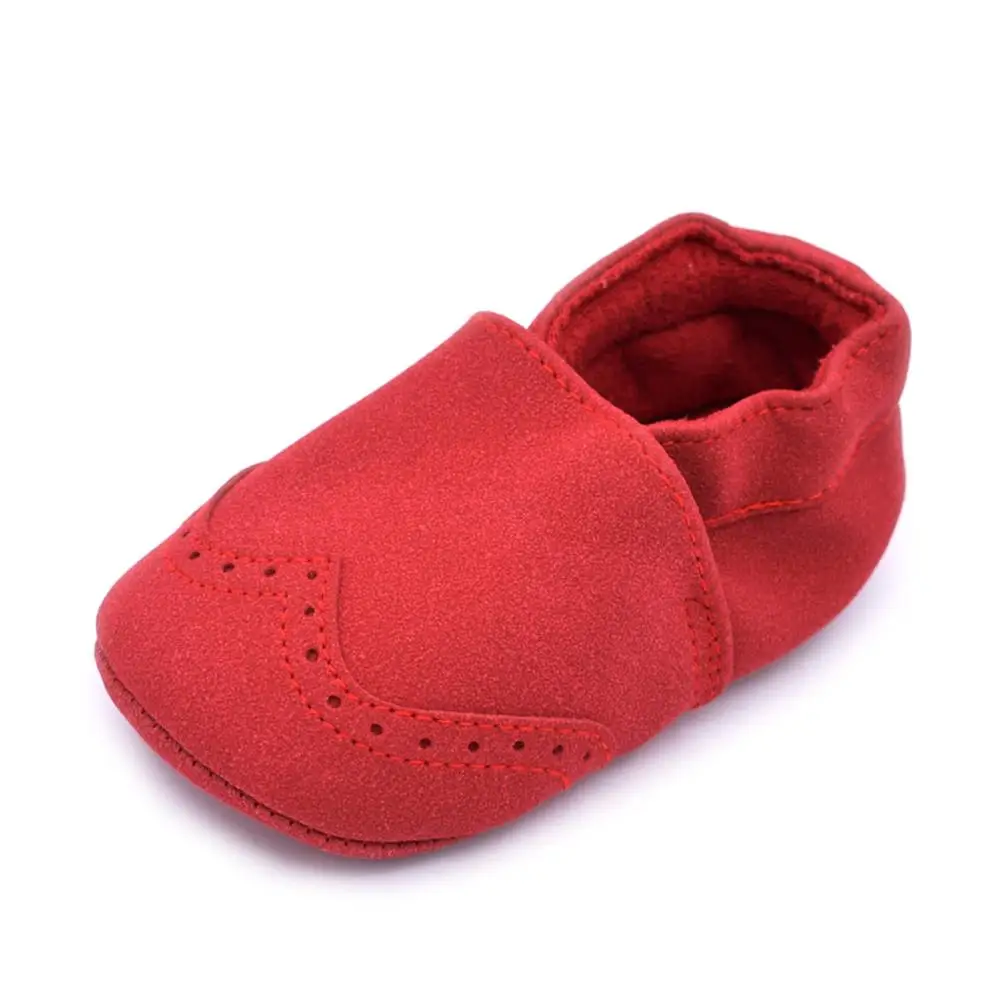 Red Новинка; мокасины из флока для малышей; обувь для новорожденных; мягкая подошва; Детские Сникеры - Цвет: Red