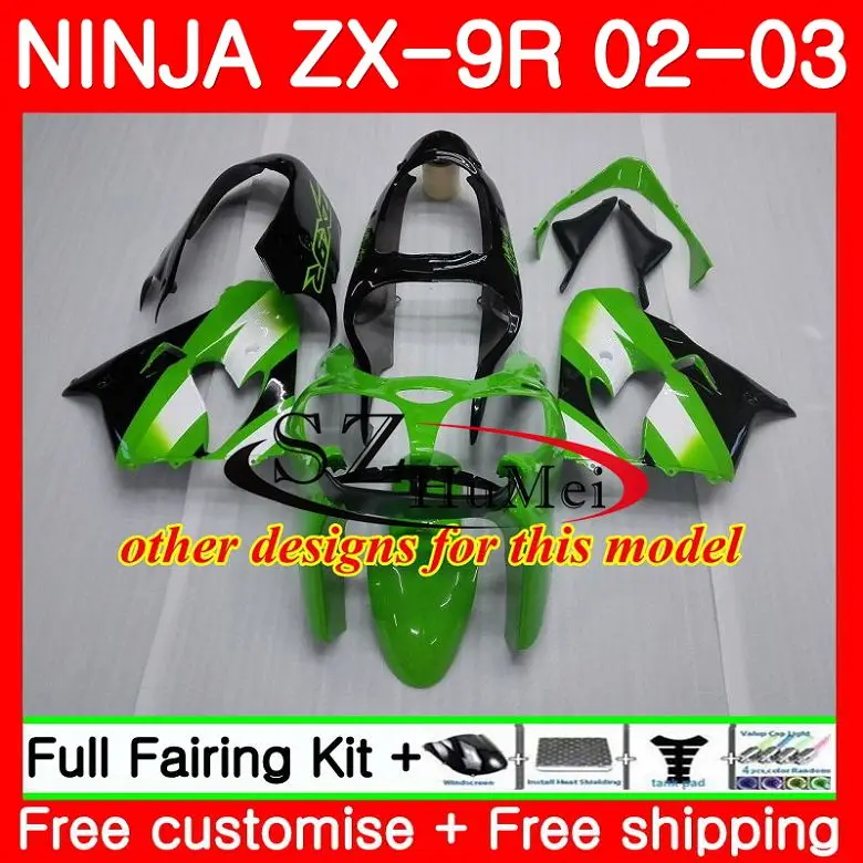 Корпус для KAWASAKI NINJA ZX-9R 02-03 ZX900 ZX 900 ZX9 R 17NO.1 900CC 9 ZX9R 02 03 9R 2002 2003 комплект обтекателей