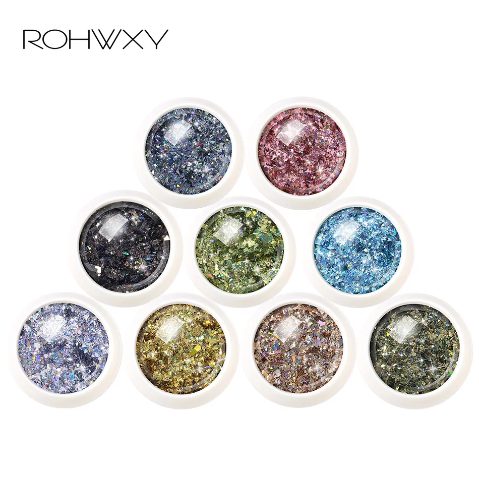 ROHWXY нерегулярные алюминиевые хлопья для ногтей блестки порошок Волшебное