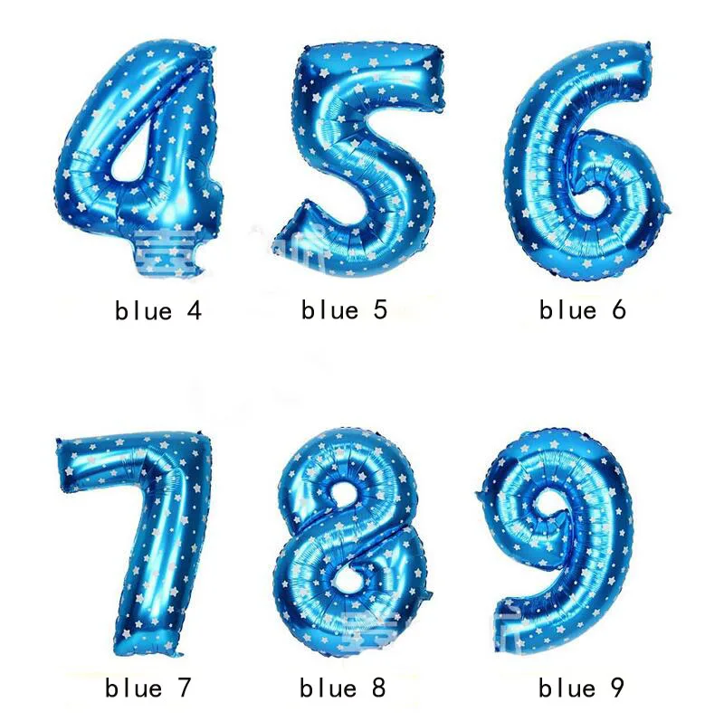 Праздничные товары номер 0-9 40 дюймов = 100 см синий розовый