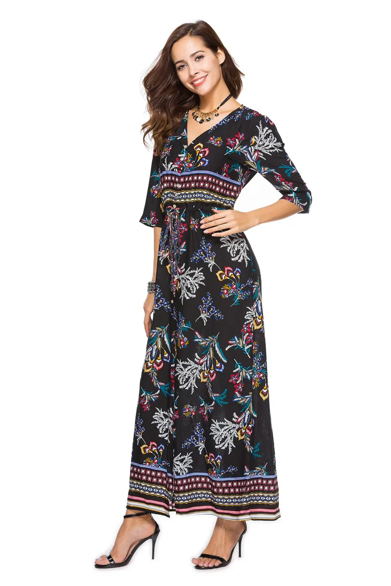 Boho длинное пляжное платье, летнее женское платье-туника на пуговицах, платье с разрезом спереди, купальный костюм, накидка, купальник, юбка, халат De Plage A52