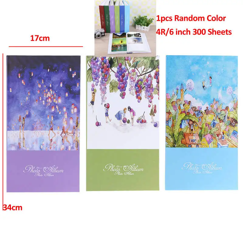 1pcs Random Color Свадебный фотоальбом 300 100 скрапбук DIY 6 дюймов скрапбук семейная книга памяти ребенка свадебное украшение - Цвет: 1pcs Random Color