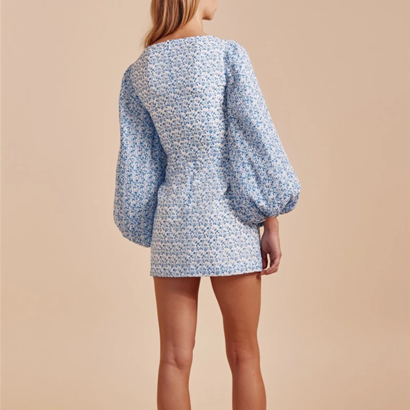 Женское ажурное платье CHICEVER трапециевидной формы с круглым вырезом рукавами