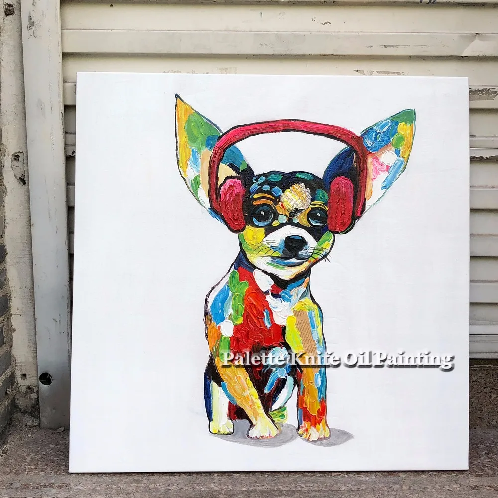 

Dog painting On Canvas Wall art Pictures For Living Room home decor Pop art dog modern abstract hand painted animal wall decor04