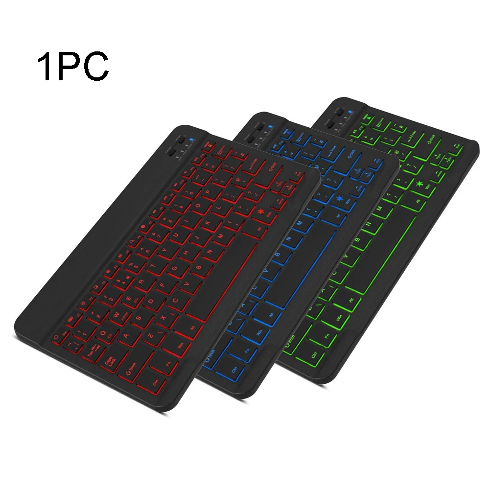 Universal 7 Colors Backlit Desktop Removable Bluetooth Keyboard Lightweight Wireless Extensions Slim Mini Adjustable Brightness |