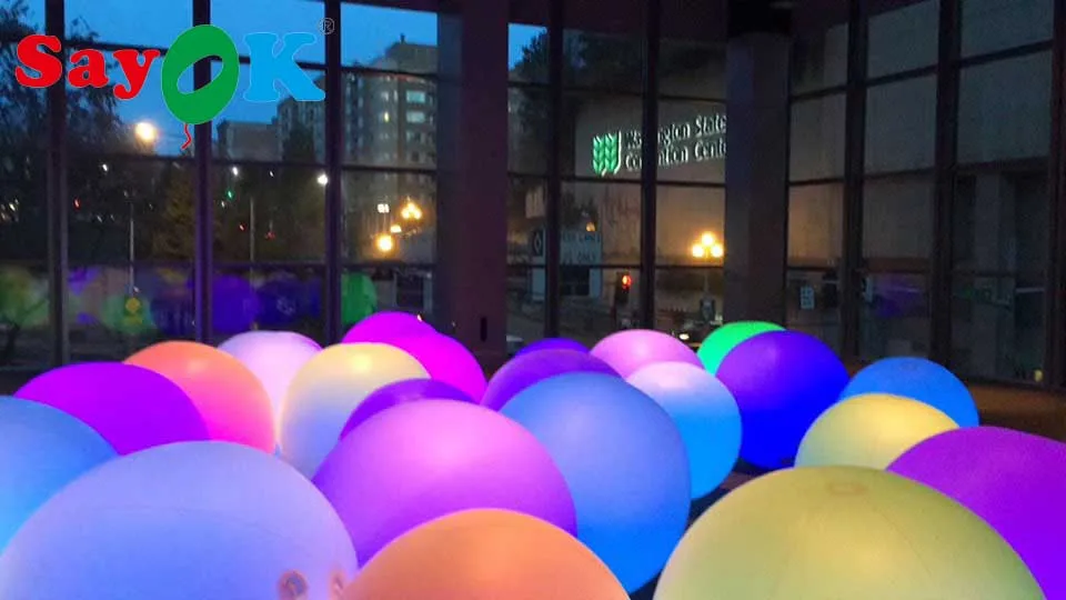 Дизайн ПВХ надувной шар со светодиодом с RGB светильник/ПВХ надувной пляжный шар вода плавающий шар