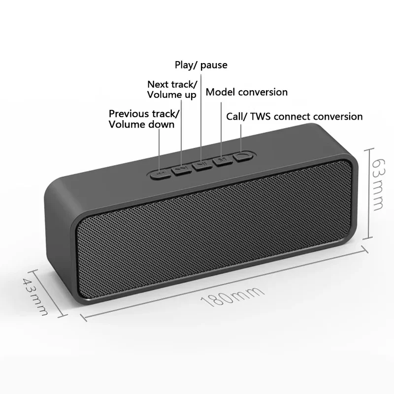 Bluetooth Колонка TWS V5.0 Саундбар с поддержкой TF карты FM радио|Портативные колонки| |