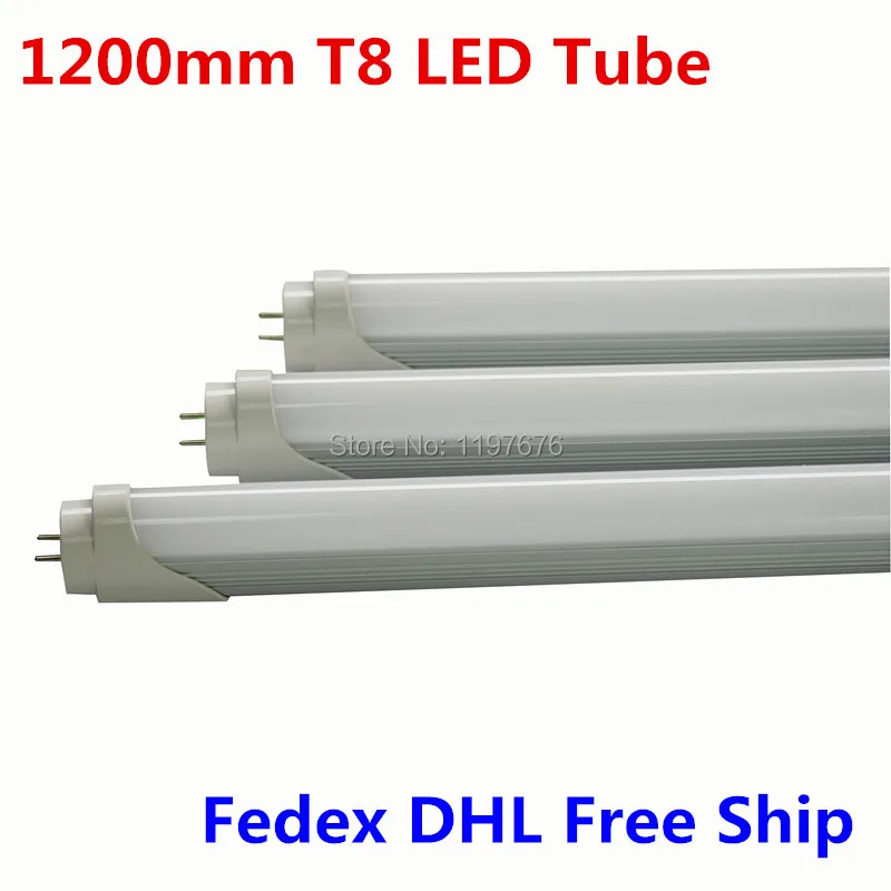 25 шт./лот, Бесплатная доставка Fedex/DHL + Светодиодная трубка T8 высокой яркости 18 Вт, флуоресцентная трубка T8 1200 мм 85-265 в, 5 лет гарантии