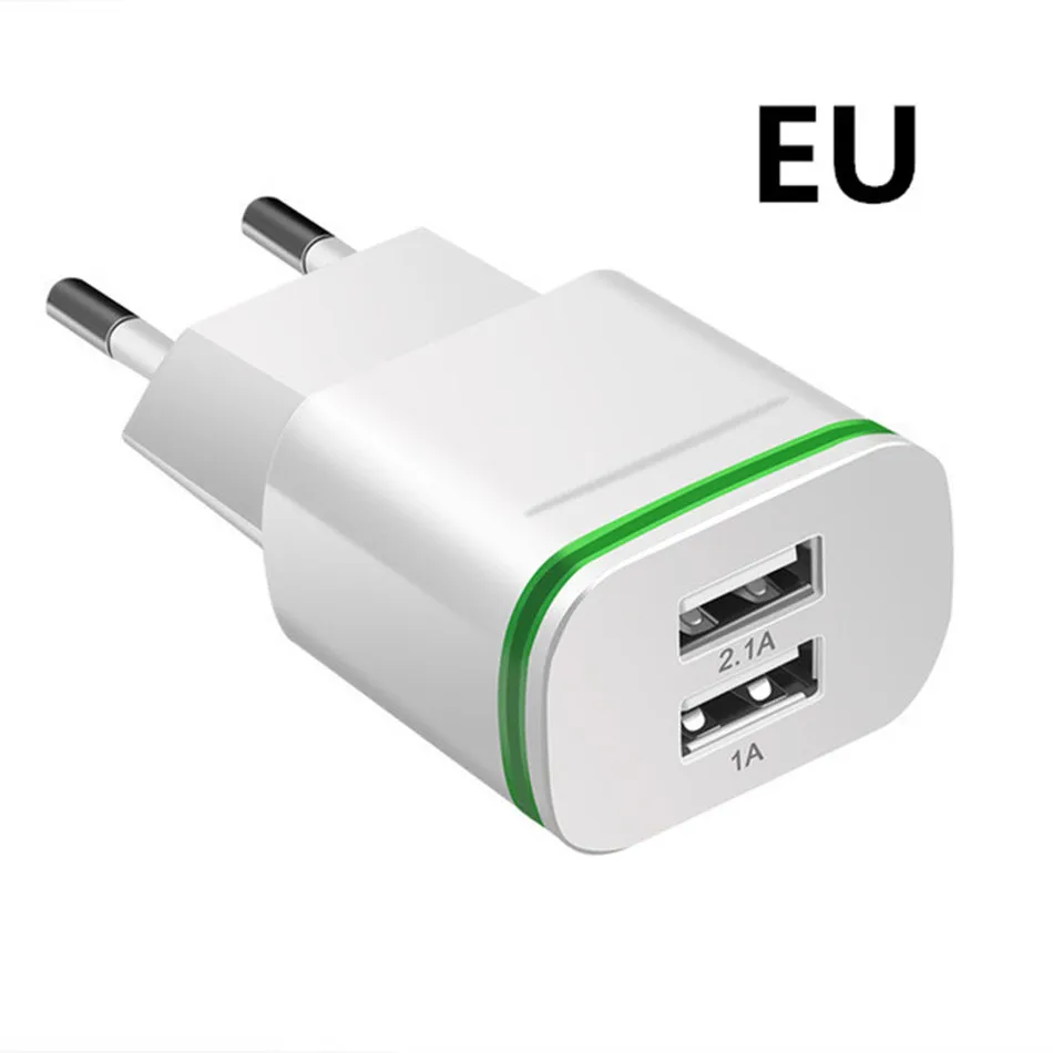 XEDAIN умный светодиодный светильник по стандартам ЕС/США штекер 2 Порты USB Зарядное устройство 5V 2.1A Быстрый Настенный адаптер для зарядки мобильного телефона, для iPhone samsung huawei