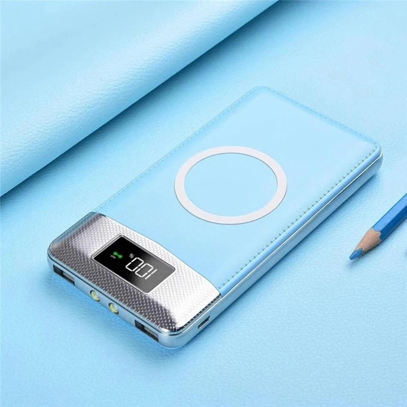 10000 мАч беспроводной power Bank Dual USB внешний аккумулятор для мобильного iPhone XR