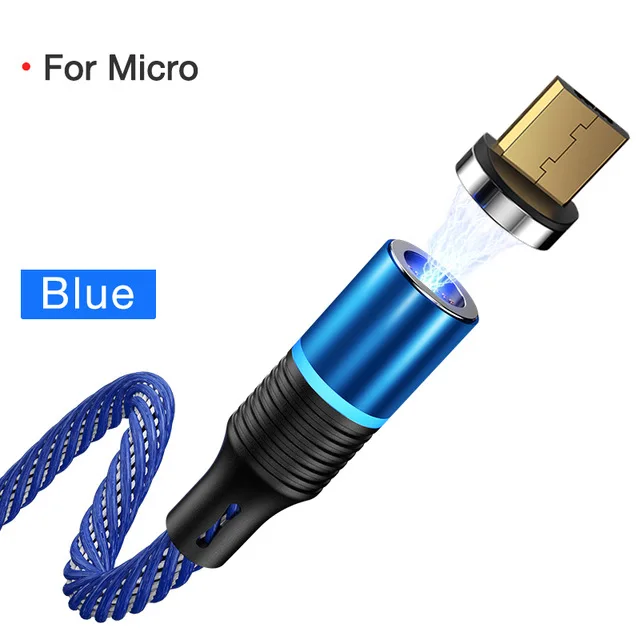 Blue for micro Cafele Магнитный Micro USB кабель для iPhone samsung type-c зарядный Магнитный зарядный адаптер usb type C кабели для мобильных телефонов - Цвет: Blue for micro
