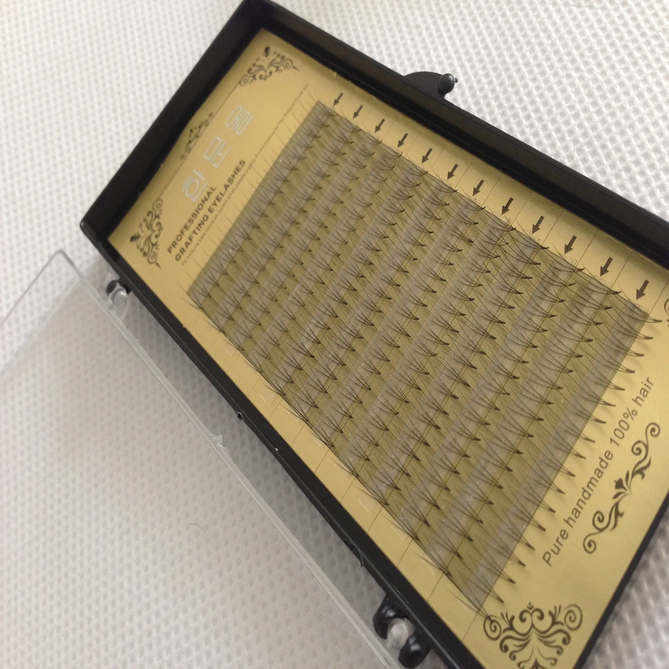 10trays/lot узел Бесплатная из мягкой натуральной 3D объем ресницы длинные привитые