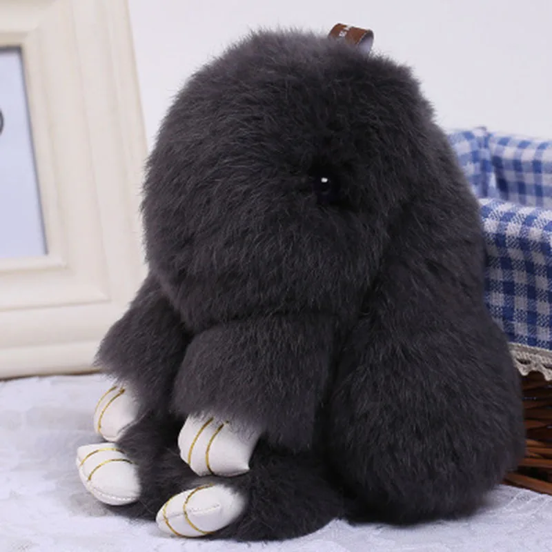 Настоящий кроличий мех высокое качество милый пушистый кролик сумка кулон милое