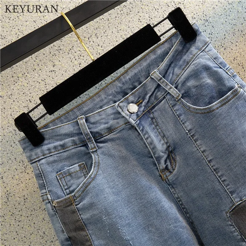 Patchwork Jeans For Women Spring Bottom Ripped Loose Harem Denim Trousers Fashion Streetwear Clothing Pantalones Vaqueros Mujer |