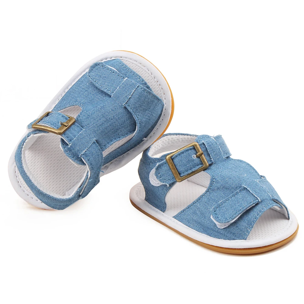 

Newdesign Baby Girl Gingham Or Stripe Butterfly-knot Hook & Loop Flat Heel Summer Sandals For (0-18) Months Baby