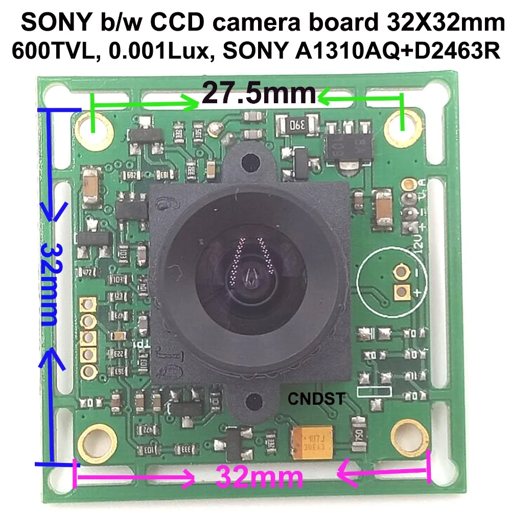 CNDST Sony b/w CCD HD низкая Lux плата для мини камеры с объективом f3.6mm 600TVL 0.0003Lux 32X38mm CCTV