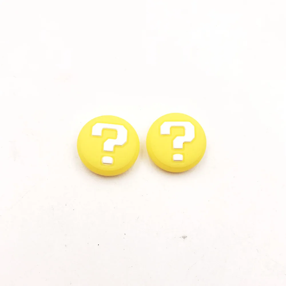 Yellow Question 1 пара = 2 шт для Joy Con силиконовый джойстик для пальца ручка чехол аналоговые колпачки для nintendo Switch NS Joy-Con контроллер - Цвет: Yellow Question