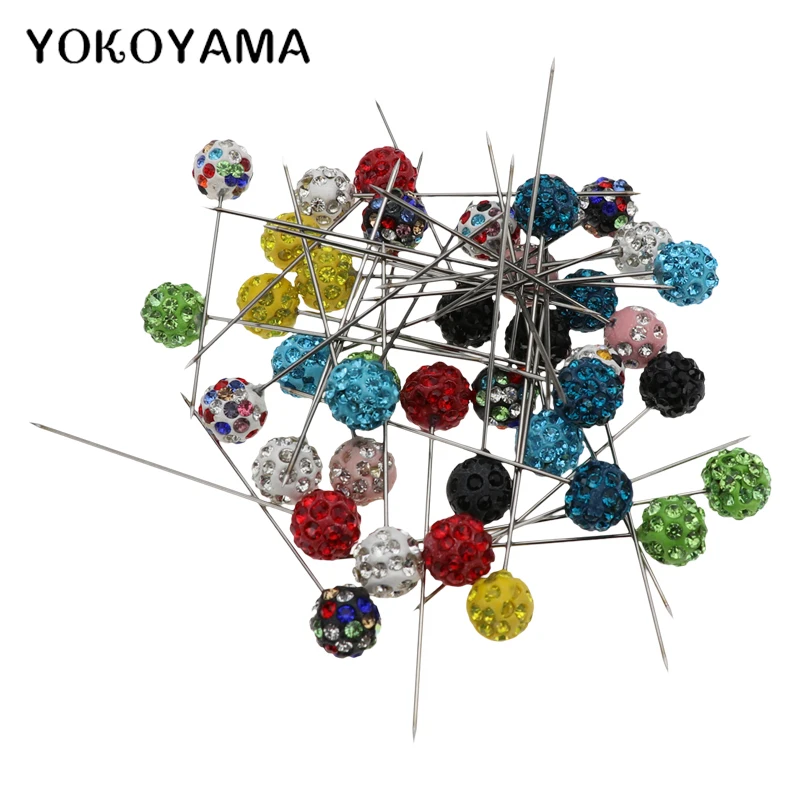 YOKOYAMA 40Pcs/30Pcs/12Pcs/4Pcs Colorful Diamond Pin Fixed Sewing Needle Wedding Corsage Dressmaking Accessories |