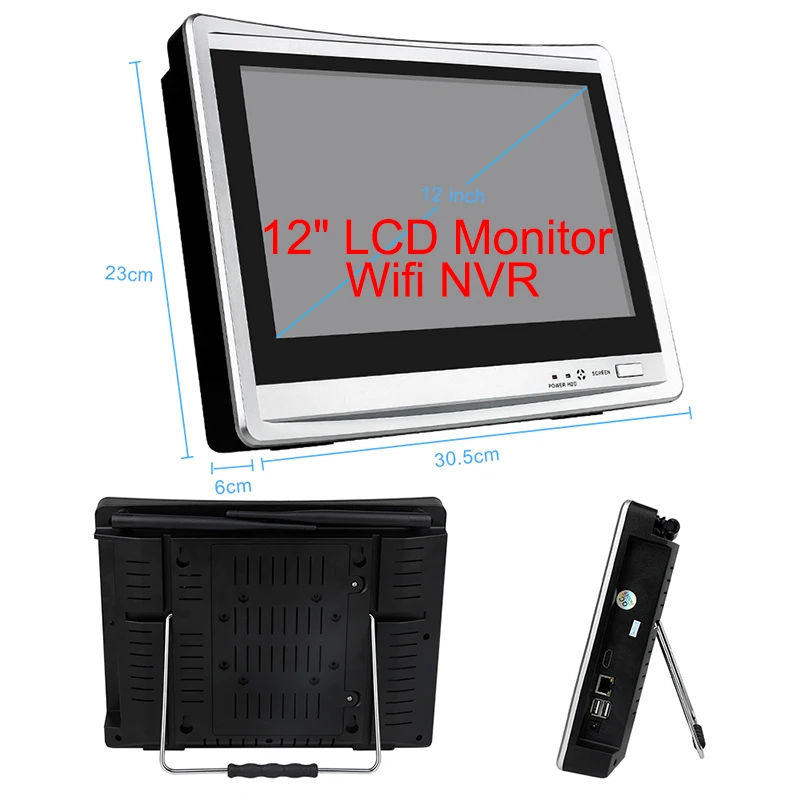 Techage 4CH ЖК дисплей монитор Беспроводной NVR Wi Fi видеонаблюдения Системы 960 P 1.3MP