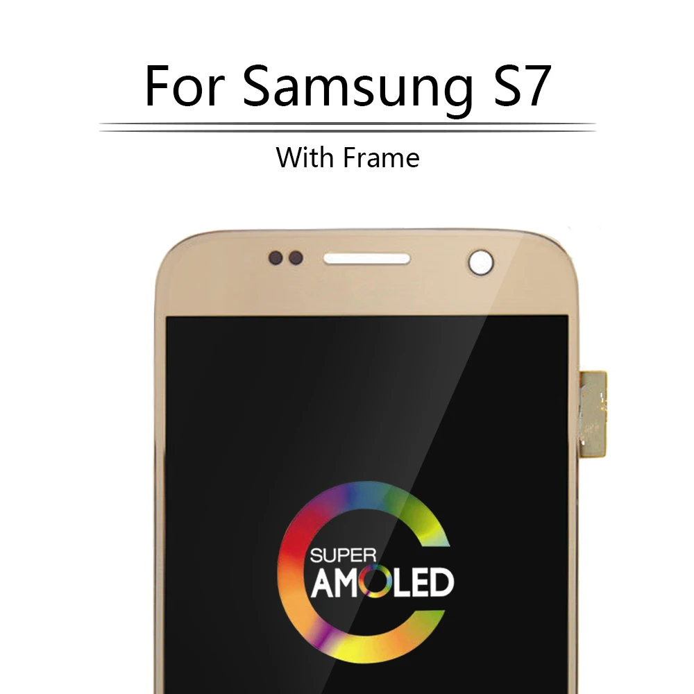AAA Super AMOLED для SAMSUNG GALAXY S7 ЖК дисплей сенсорный экран дигитайзер сборка с рамкой G930