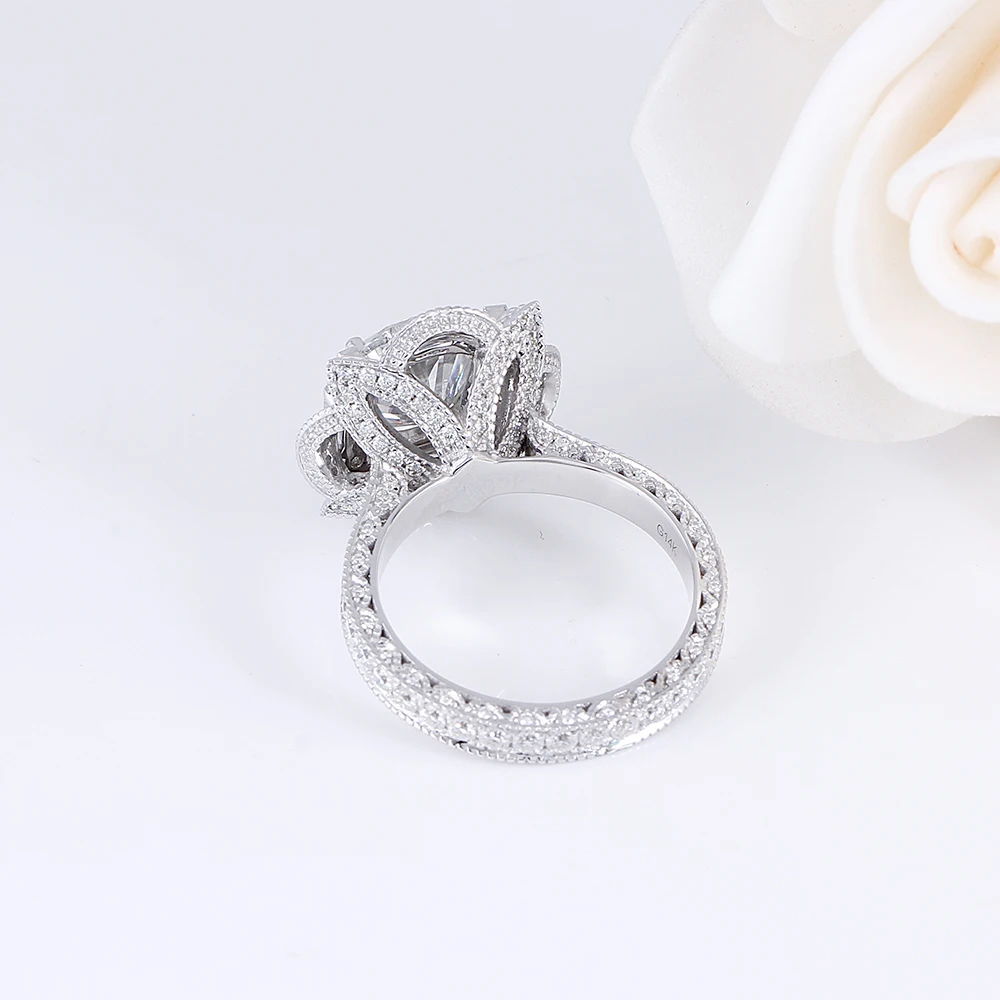 Женское Обручальное Кольцо DovEggs белое золотое кольцо 14K 585 3 карата 9 мм F цвета |