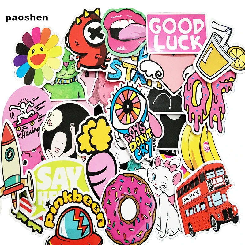 50 Pieces of Personalized Cartoon PVC Stickers are Suitable for Decorating the Desktop Wall Computer Skateboard Luggage | Игрушки и