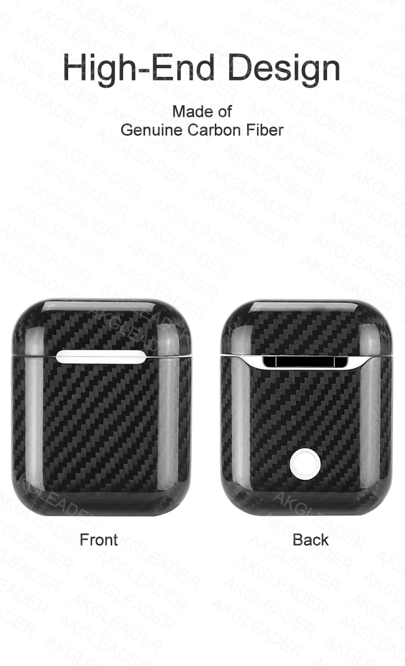 Ультра тонкий чехол из настоящего углеродного волокна для Apple Air Pods, зарядный беспроводной Чехол, Защитная крышка для AirPods 2, чехол для наушников s Shell