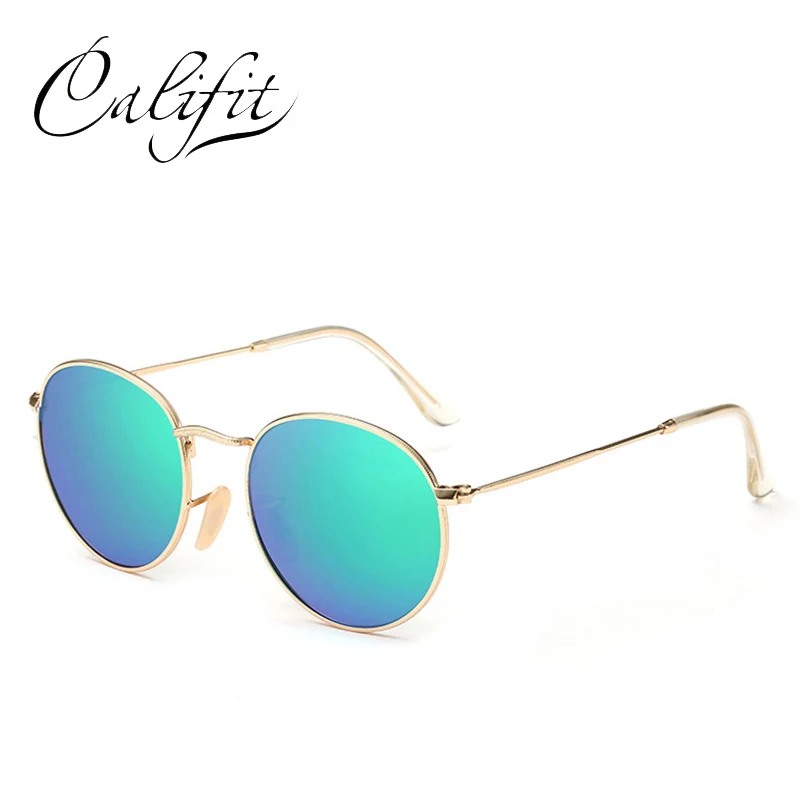 Женские солнцезащитные очки CALIFIT розовые зеркальные поляризационные UV400