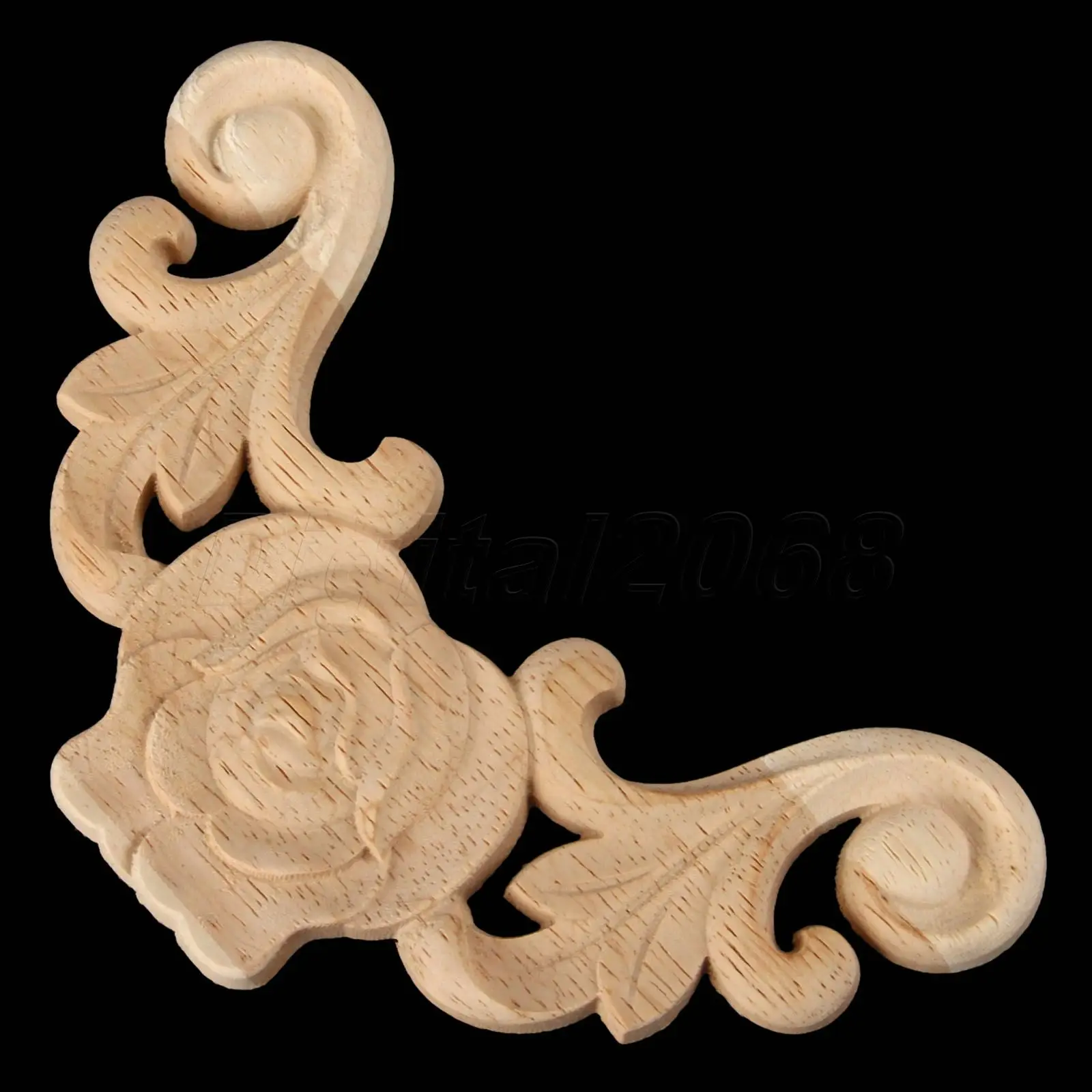 Европейская деревянная резная угловая аппликация Неокрашенная рамка дверная