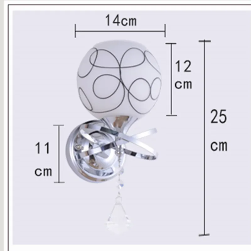 Полые стеклянные формы настенный светильник спальня ночники led современный