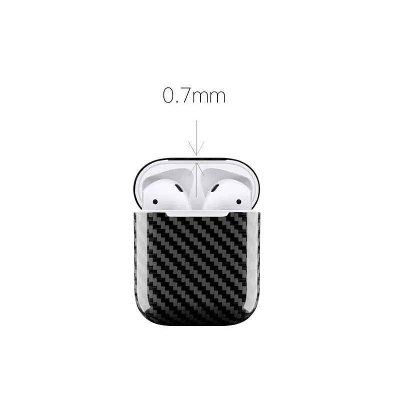 Чехол для Apple AirPods 100% чехол из настоящего углеродного волокна Ультратонкий с
