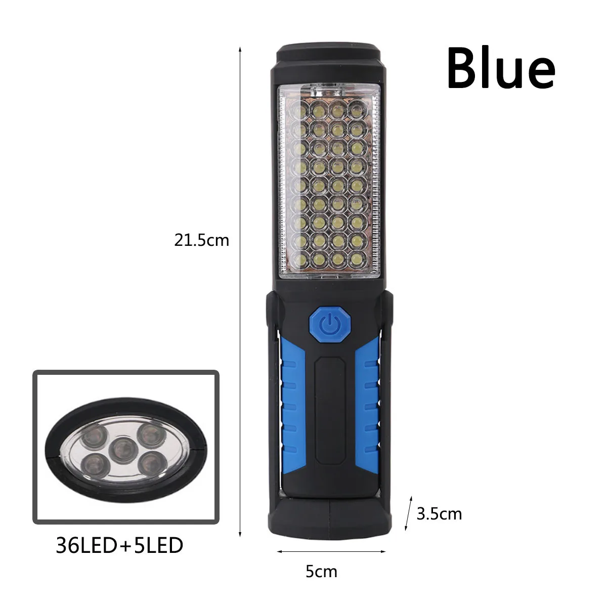 Usb зарядка 36+ 5LED Магнитный рабочий ручной флэш-светильник аварийный осмотр Рабочий фонарь светильник с крюком магнит портативный фонарь - Испускаемый цвет: C blue