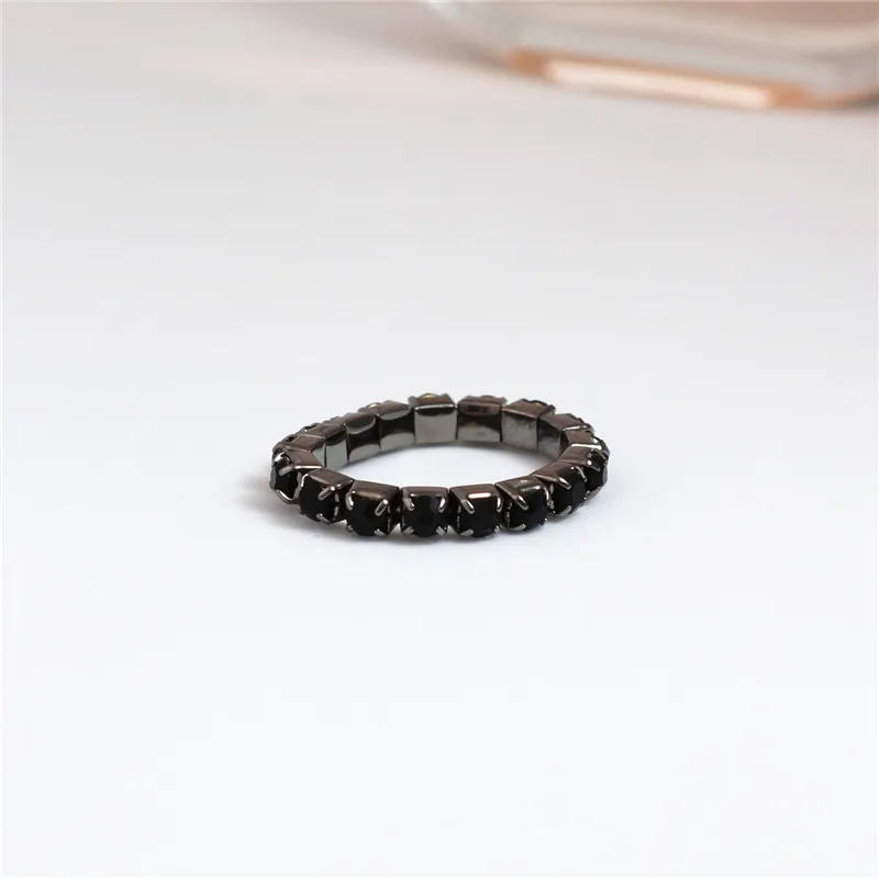 Кольцо с изменяемым размером эластичное черное кольцо покрытием из кубического
