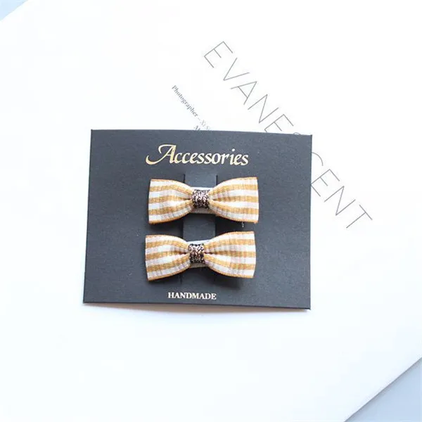 hair clip set 8 10 компл./лот Модный милый детский зажим для волос в мелкую клетку с бантом Классическая блестящая однотонная резинка для волос с бантом Шпилька для девочек аксессуары для волос - Цвет: hair clip set 8