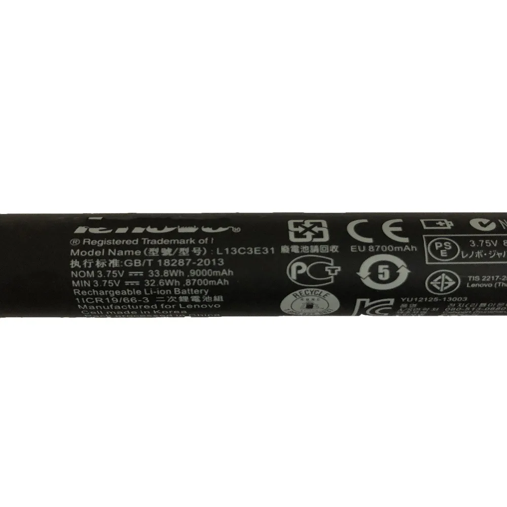 3 75 V 33.8wh/32 6wh 9000mAh L13C3E31 новый оригинальный L13D3E31 Аккумулятор для ноутбука LENOVO YOGA 10