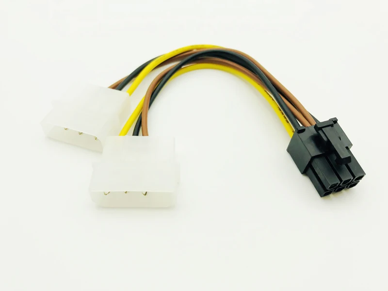 Высокое качество 2 x Molex к PCI E адаптер питания 4Pin 4 Pin 6 видеокарта конвертер кабель