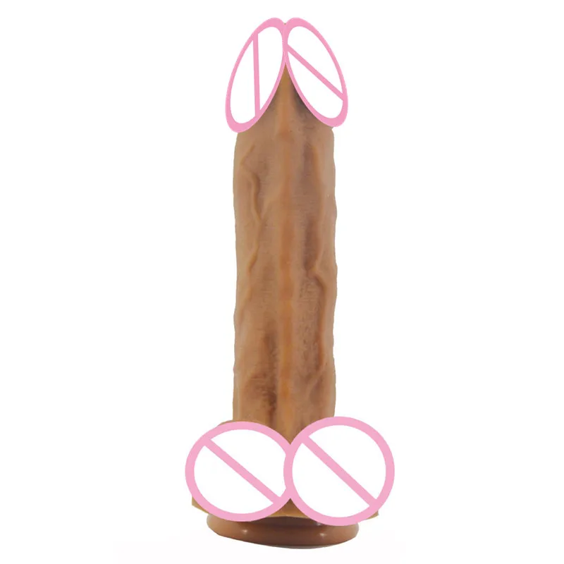 Hi Q силиконовый реалистичный анальный дилдо с присоской супер мягкий член