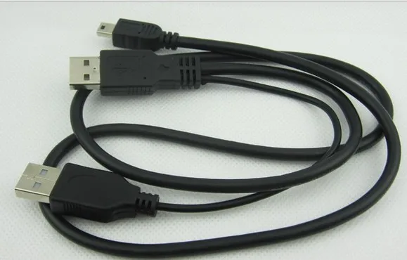 Бесплатная доставка 2 шт. USB 2. 0 два A типа папа в Mini 5 Pin Мужской Y кабель для