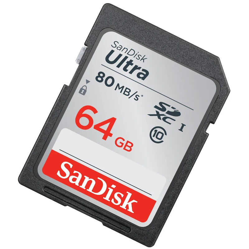 Двойной Флеш накопитель SanDisk высокоскоростной SD карты Class10 32 Гб 64 128 ГБ 80 МБ/с.