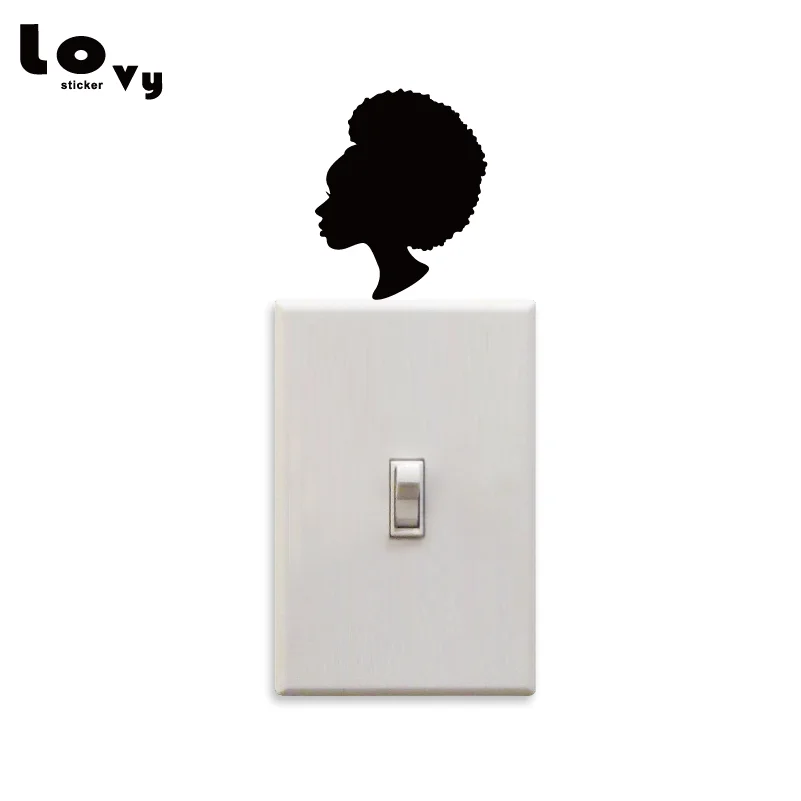 Черная леди салон красоты женщина стилист волос виниловые Сменные наклейки