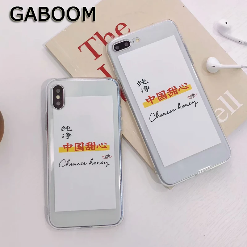 GABOOM Мягкие TPU ясно милый чехол для телефона iphone х 7 6 S 8 плюс Новая мода Мёд письмо
