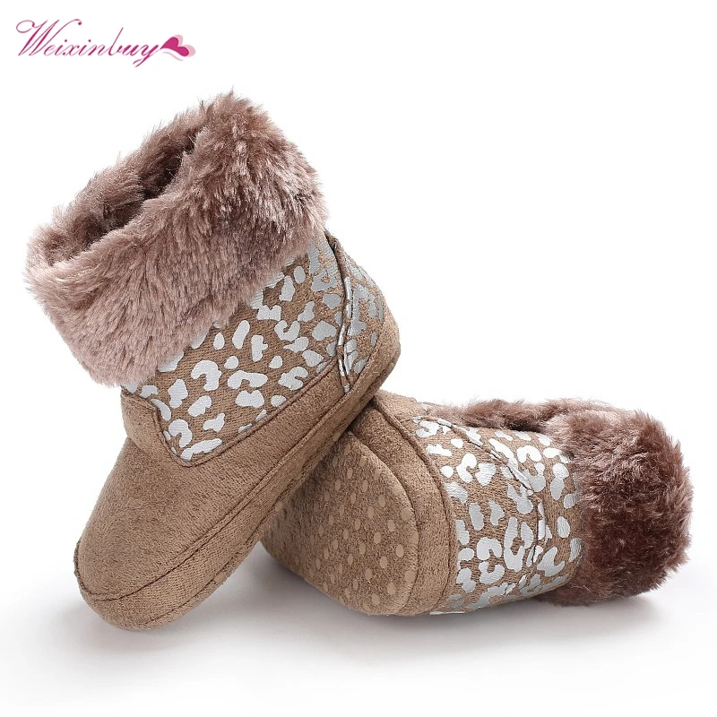 Winter Baby Kids Boots Fashion Infant Toddler Newborn Girls Boys Keep Warm Snowfield Fleece Leopard Print Soft Soled Shoes | Мать и