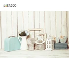 Laeacco серый деревянный фон детские игрушки цветы ваза чемодан новорожденный вечерние ринка портрет фотография фон для фотостудии