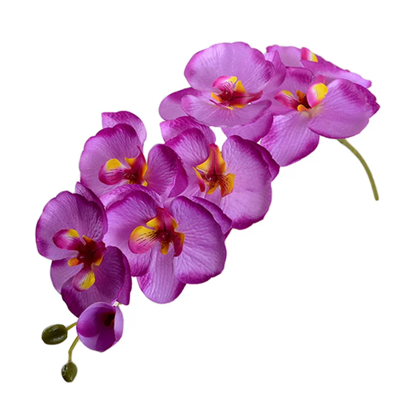 Light Purple Искусственная Орхидея, Бабочка, Шелковый цветок, новая Орхидея, искусственные цветы, сделай сам, букет фаленопсис, свадебное украшение для дома - Цвет: Light Purple