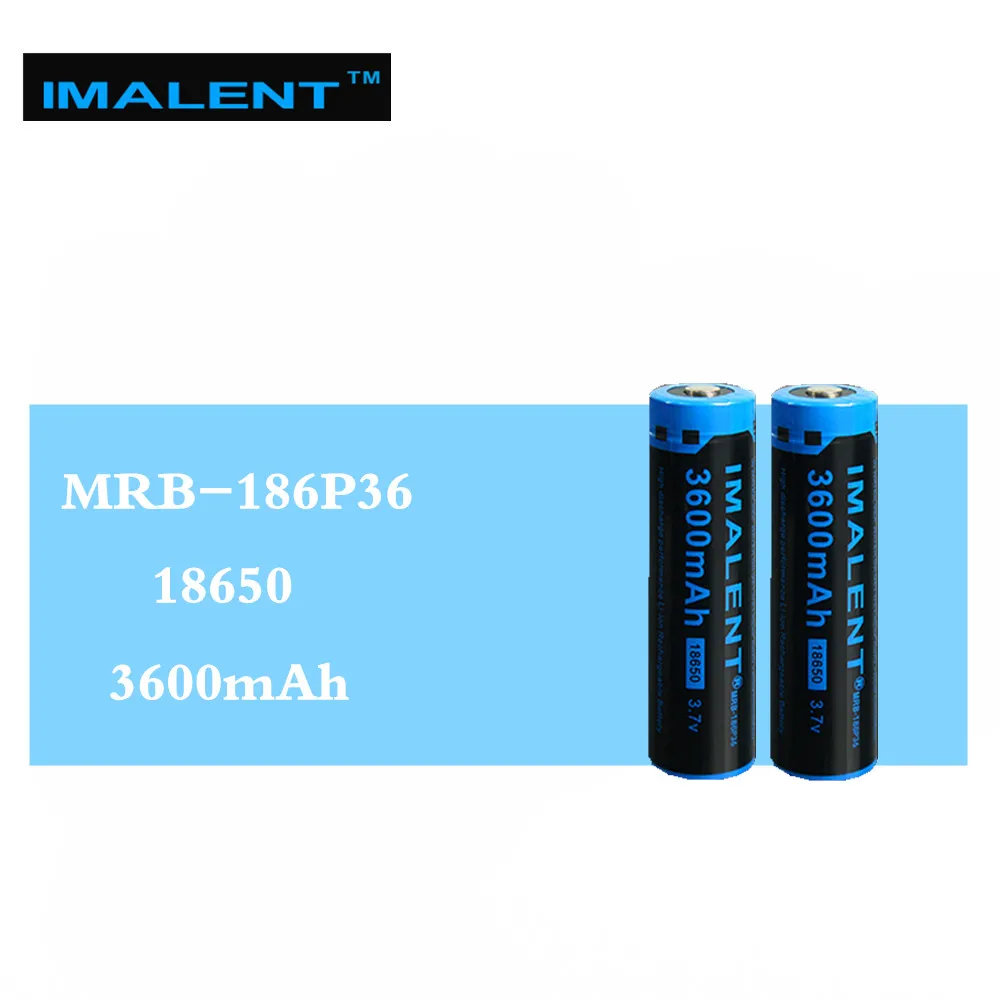 2 шт. IMALENT 3600 мАч MRB 186P36 3 7 В литий ионная аккумуляторная батарея Высокая