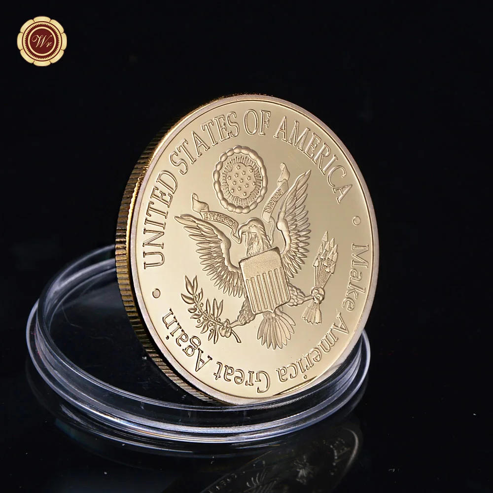 Американская монета Дональд Трамп с двумя линиями копия монеты художественная