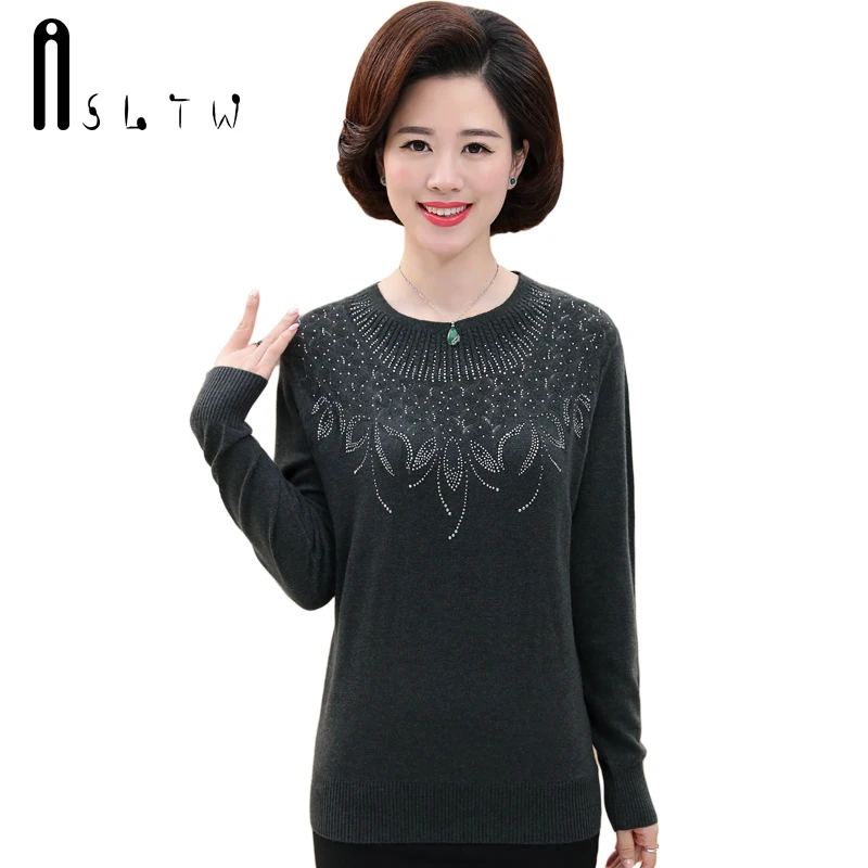 ASLTW Sweater Women New O Neck Beading Women's Autumn WinterBasic Sweaters Fashion casual Long Sleeve Pullover | Женская одежда