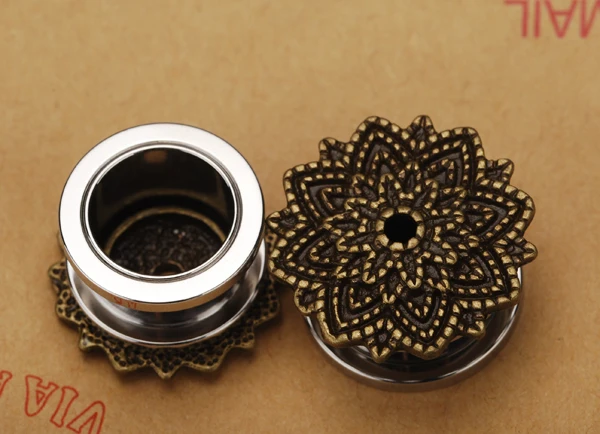 Розничная 1 шт. ухо расширитель пронзительный ретро цветок беруши тоннели