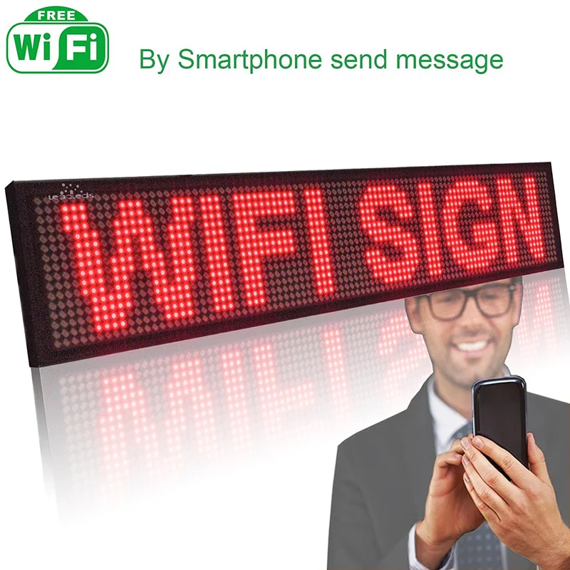 19,8x8,27 дюймов наружная Wifi светодиодная вывеска для витрины, программируемая прокрутка дисплея